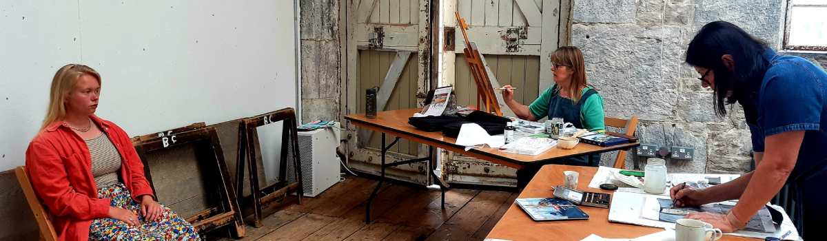 artists working in studio